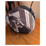 1950s Style Round Photo Handbag with Turquoise Studs