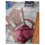 Oak Dining Set with Carved Chairs