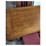 Oak Dining Set with Carved Chairs