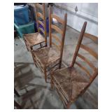 Ladder Back Rush Seat Dining Chairs - Set of 6