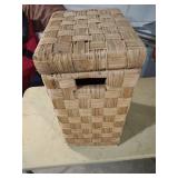 Woven Reed Storage Hamper with Lid
