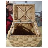 Woven Reed Storage Hamper with Lid