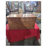 Industrial Pine Storage Chest with Metal Hardware