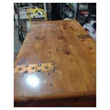 Industrial Pine Storage Chest with Metal Hardware