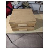 Wood Tool Storage Box with 2 Drawers