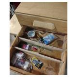 Wood Tool Storage Box with 2 Drawers