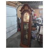 Traditional Wooden Grandfather Clock with Nautical Face