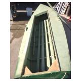 Homemade 12 ft wooden boat with oars