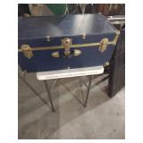 Navy Blue Steamer Trunk with Brass Hardware