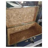 Navy Blue Steamer Trunk with Brass Hardware