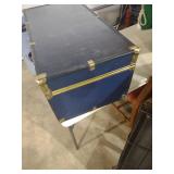 Navy Blue Steamer Trunk with Brass Hardware