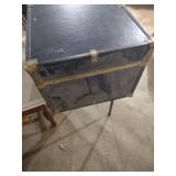 Navy Blue Steamer Trunk with Brass Hardware