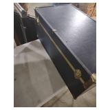 Navy Blue Steamer Trunk with Brass Hardware