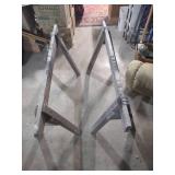 Wooden Sawhorses - Pair of Workshop Supports