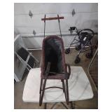 Wicker Baby Doll Stroller with Metal Frame