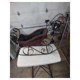 Wicker Baby Doll Stroller with Metal Frame