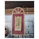 Wooden Window Shutter with Arched Frame