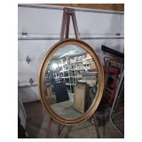 Large Round Gold-Tone Wall Mirror