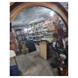 Large Round Gold-Tone Wall Mirror