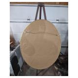 Large Round Gold-Tone Wall Mirror