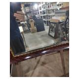 Large Wall Mirror with Decorative Wood Frame