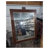 Large Wooden Framed Wall Mirror