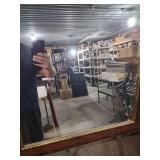 Large Wooden Framed Wall Mirror