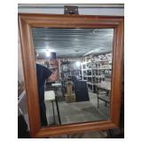 Large Wood Framed Wall Mirror