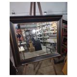 Large Decorative Wall Mirror with Dark Wood Frame