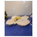 White Ceramic Leaf Serving Platter