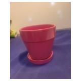 Red Clay Flower Pot with Saucer