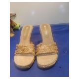 Two Lips Braided Straw Wedge Sandals 6M