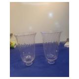 Clear Glass Hurricane Lamp Shades - Set of 2