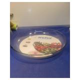 Anchor Glass Serving Dish with Vegetable Design