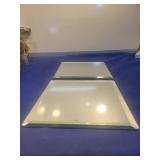 Beveled Edge Glass Shelf Panel Set