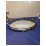 Silver-Plated Gallery Tray with Pierced Border