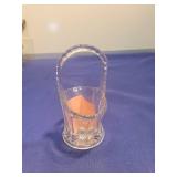Glass Star Pattern basket with handle