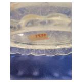 Clear Glass Basket with Floral Pattern