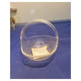 Etched Glass Flower Basket