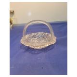 Pressed Glass Basket with Handle