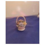 Porcelain Flower Basket Figurine