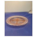 Pink Depression Glass Divided Serving Platter
