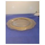 Depression Glass Amber Plates with Etched Design