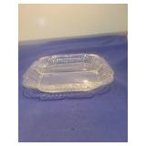 Clear Glass Serving Dish with Ribbed Edge