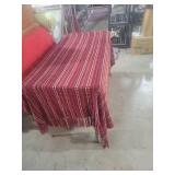 Striped Red Throw Blanket with Fringe