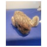 Gray Mink Fur Pom Poms hand puppet