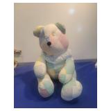 Pastel Patchwork Bear with Lace Collar