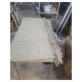 Plush Light Green throw with Fringe