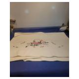 2 Embroidered Floral Cotton Tablecloth 42 X 36
