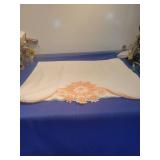 2 White pillows cases with Peach Crochet Lace Trim 36 X 20